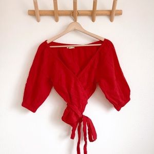 Billabong Puff Sleeve Wrap Top